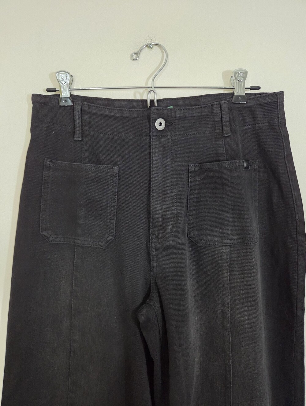 NWT Halara Flex High Waisted Washed Casual Wide Leg Jeans Black Size Medium - Picture 4 of 8